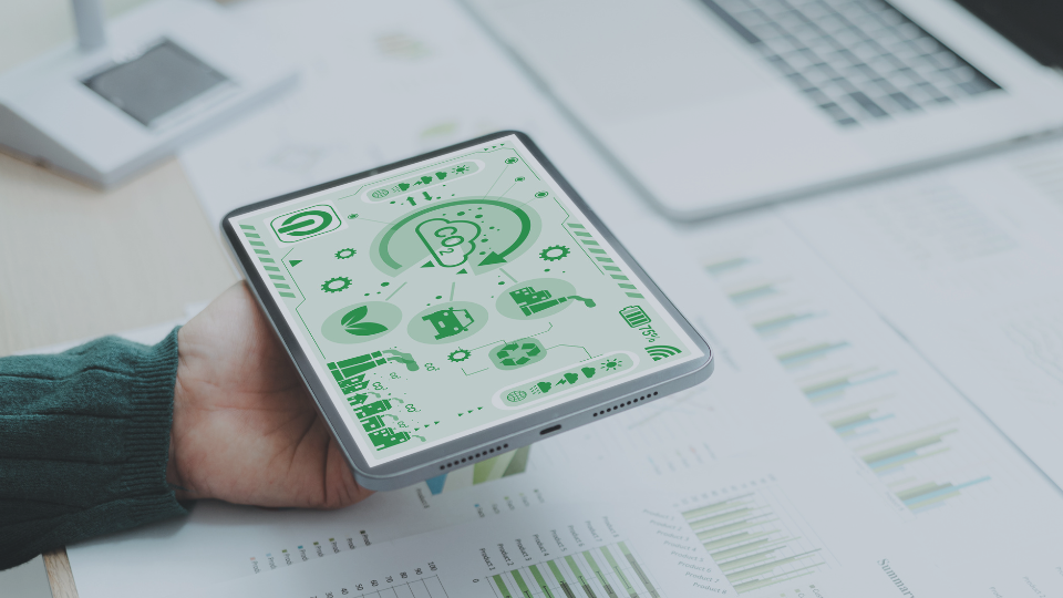 ESG Tablet Nachhaltigkeit Data
